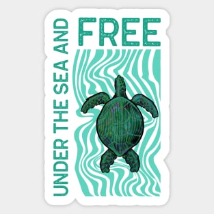 SEA Turtle Love Turquoise - Cute Turtles Quotes Sticker